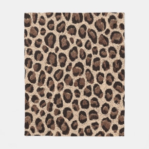 Leopardenmuster Dunkelbraun Gepard Tiermuster Fleecedecke
