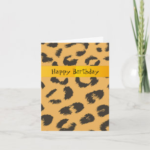 Leopardenmuster-Geburtstag Karte