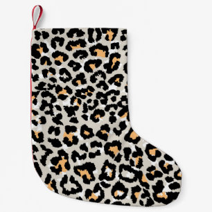 Leopardenmuster in wildnahtloser Farbe Kleiner Weihnachtsstrumpf