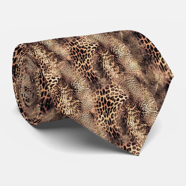 Leopardenmuster  krawatte (Gerollt)