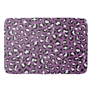 Leopardenmuster, Leoparden, Lila Leopard Badematte