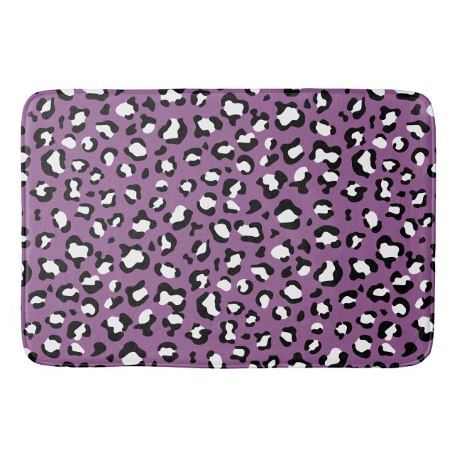 Leopardenmuster, Leoparden, Lila Leopard Badematte (Vorderseite)