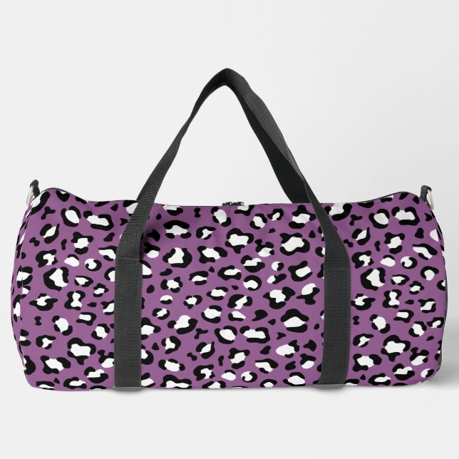Leopardenmuster, Leoparden, Lila Leopard Duffle Bag (Vorderseite)