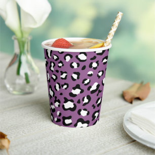 Leopardenmuster, Leoparden, Lila Leopard Pappbecher