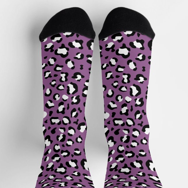 Leopardenmuster, Leoparden, Lila Leopard Socken (Oben)