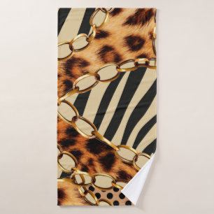 Leopardenmuster, Leopardrucke, Tierdruck, Badehandtuch