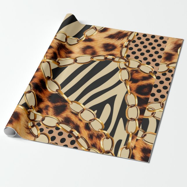 Leopardenmuster, Leopardrucke, Tierdruck, Geschenkpapier (Ungerollt)