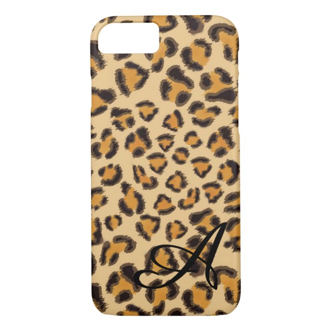 Leopardenmuster - mit Monogramm Case-Mate iPhone Hülle (Rückseite)