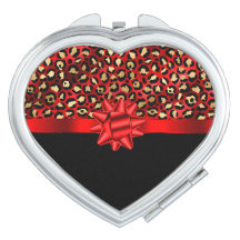 Leopardenmuster Rot, Gold und Schwarz mit roter Sc