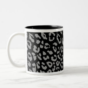 Leopardenmuster Schwarz Grau Zweifarbige Tasse