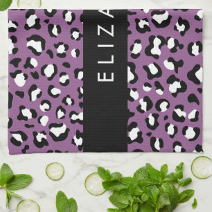Leopardenmuster, Spots, Lila Leopard, Ihr Name Geschirrtuch
