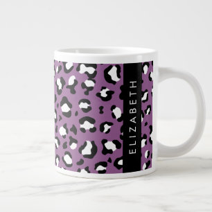 Leopardenmuster, Spots, Lila Leopard, Ihr Name Jumbo-Tasse