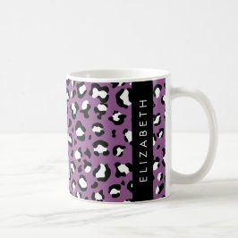Leopardenmuster, Spots, Lila Leopard, Ihr Name Kaffeetasse