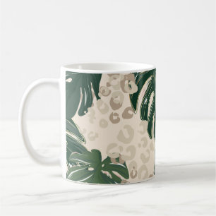 Leopardenmuster, Tierdruck nahtlos Design Gree Kaffeetasse
