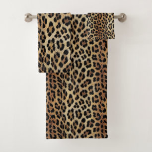 Leopardenmuster, Tiger, Leopardenhaut, Badhandtuch Set