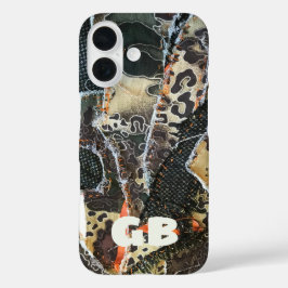Leopardenpasten für Monogramm iPhone 16 Hülle
