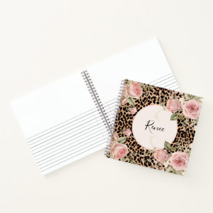 Leopardenpatrone mit leichten Rose Notizbuch