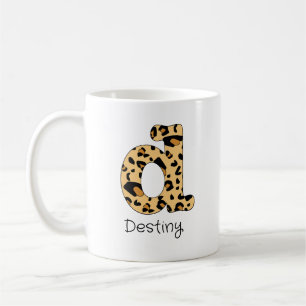 Leopardenprint Anfangsbuchstabe Kleinbuchstabe d u Kaffeetasse