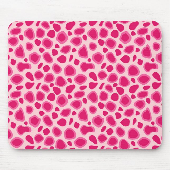 Leopardenprint - Fuchsia und hellrosa Mousepad (Vorne)