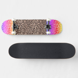 Leopardenprint mit Rosa und Orange für Kinder Skateboard