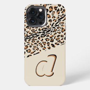 Leopardenprint Mutige Pop-Initiale Natürlich iPhone 13 Pro Max Hülle