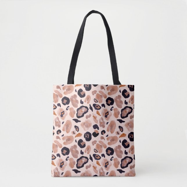 Leopardenprint, nahtlos, beige Hintergrund. (Vorderseite)