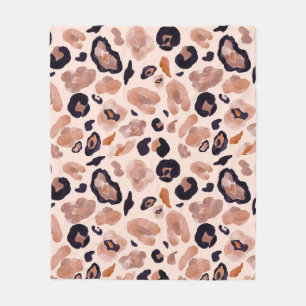 Leopardenprint, nahtlos, beige Hintergrund. Fleecedecke