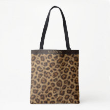 Leopardenprint-Tasche mit individuellem Namen