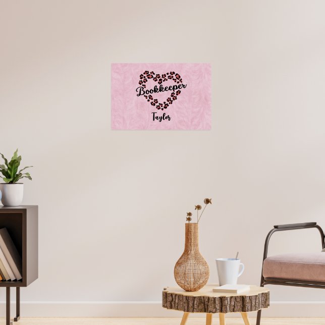 Leopardenrahmen für Buchhalter Rosa Poster (Wohnzimmer 3)