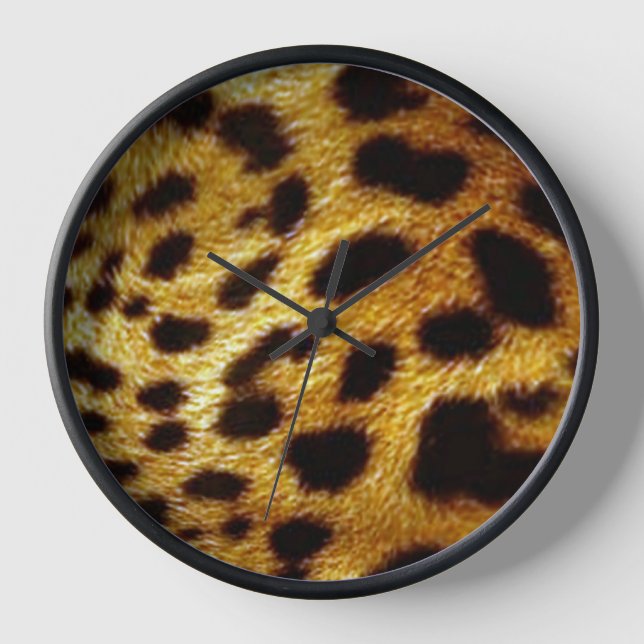 Leopardenschrift Wanduhr (Vorderseite)