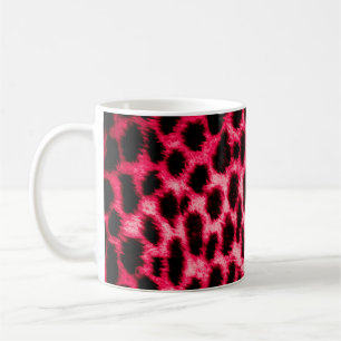 Leopardentextur in Schwarz und Rot Kaffeetasse