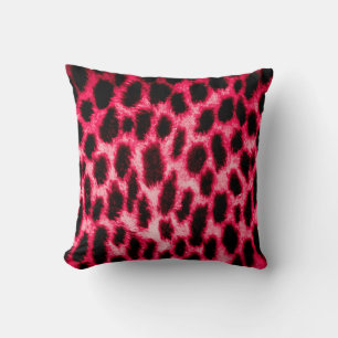 Leopardentextur in Schwarz und Rot Kissen