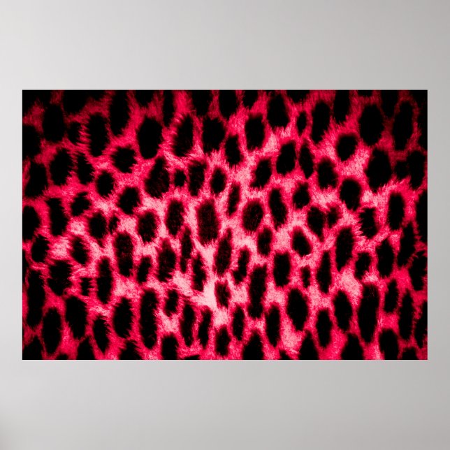 Leopardentextur in Schwarz und Rot Poster (Vorne)