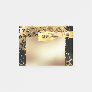 Leopardenvergoldung Glitzer Post-it Klebezettel