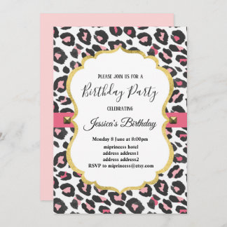 Leopardenweibchen zum Geburtstag Einladung