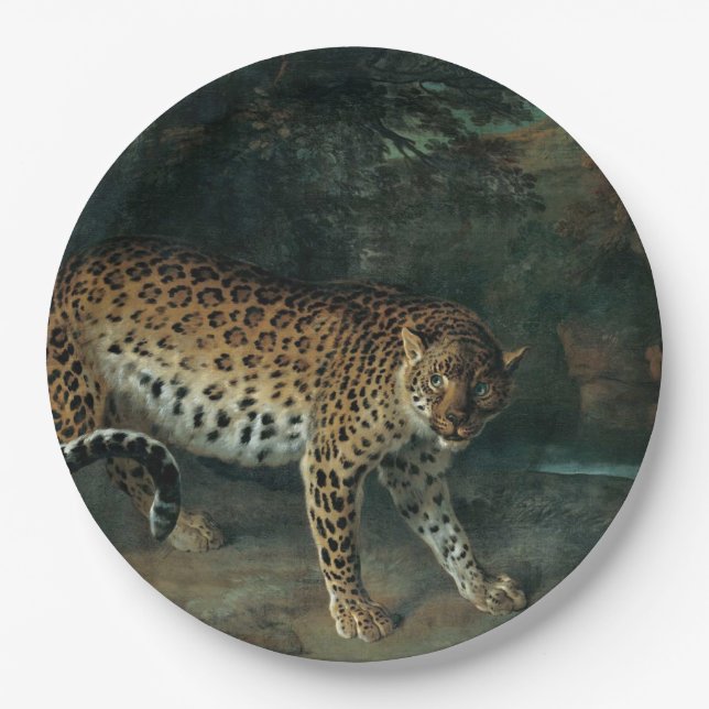 Leopardess (von Jean-Baptiste Oudry) Pappteller (Vorderseite)