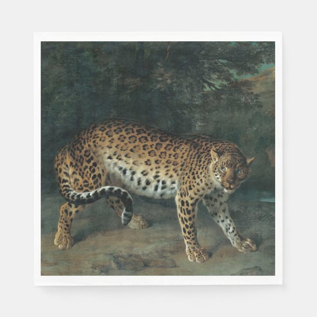 Leopardess (von Jean-Baptiste Oudry) Serviette (Vorderseite)