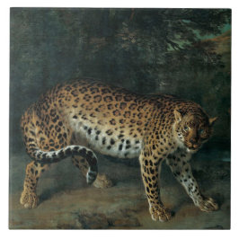 Leopardess (weiblicher Leopard) (Jean-Baptiste Oud Fliese