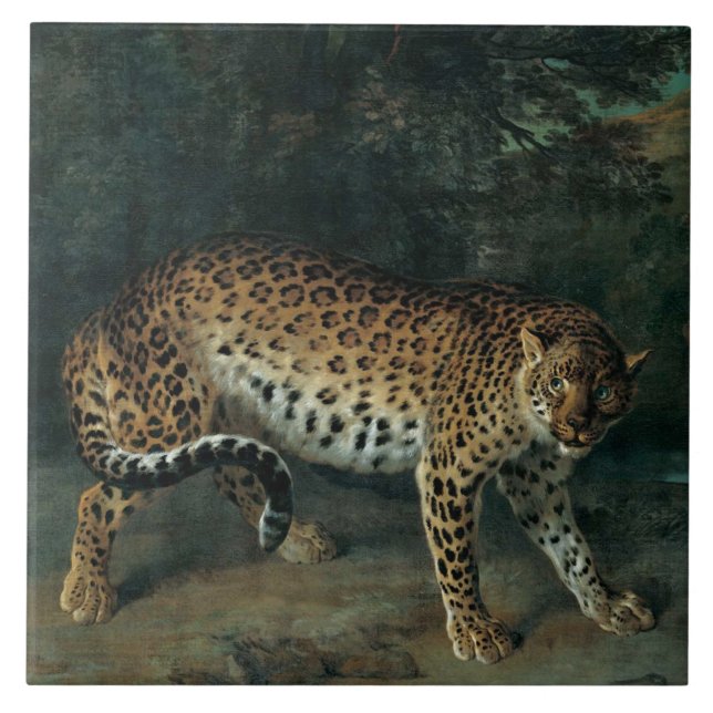 Leopardess (weiblicher Leopard) (Jean-Baptiste Oud Fliese (Vorderseite)