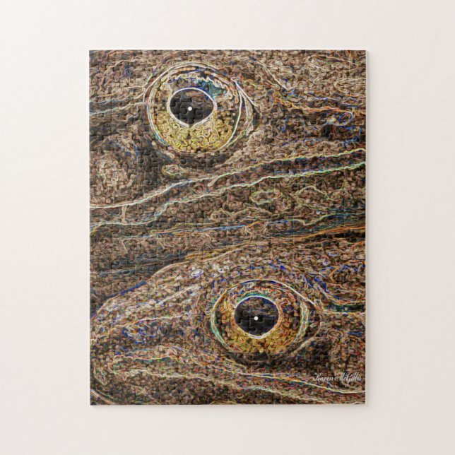 Leopardfrogsch Pop-Art Puzzle (Vertikal)
