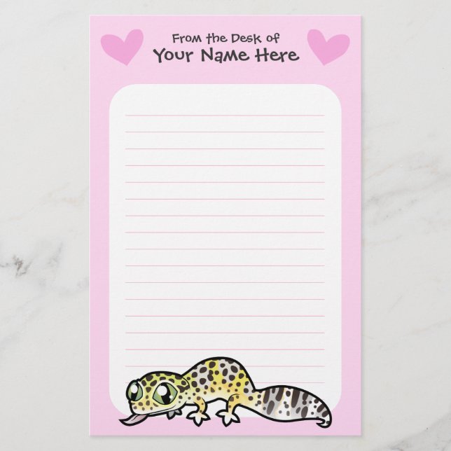 Leopardgecko-Liebe Briefpapier (Vorderseite)