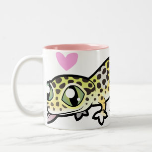 Leopardgecko-Liebe Zweifarbige Tasse