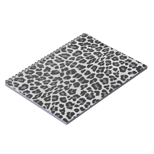Leopardgrau und Hellgrau Druck Notizblock (Linke Seite)