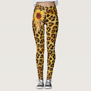 LEOPARDHAUT MIT SONNENBLUMEN LEGGINGS