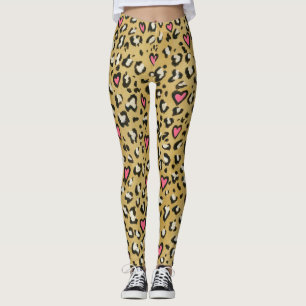 Leopardherz-/Leopardtierdruckrosaherz Leggings