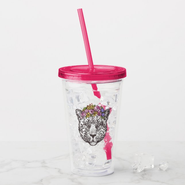 Leopardhippie-Chic Acryltrinkbecher (Vorderseite Ice)