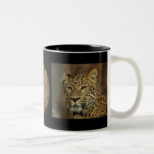 Leopardin Zweifarbige Tasse (Rechts)