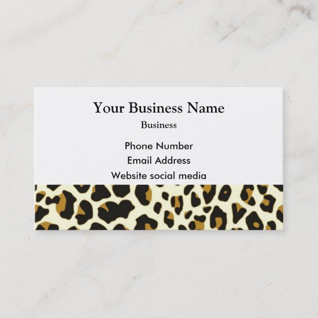 Leopardmode-Druckmuster Visitenkarte (Vorderseite)