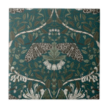 Leopardmotte und Heckenkirsche Botanisch Vintage
