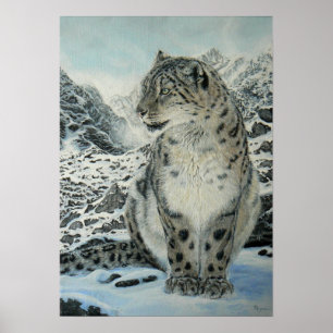 Leopardplakatgröße Gipfel-König-Schnee bis zu Poster